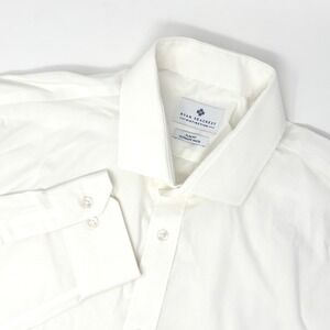 Ryan Seacrest Distinction Mens Slim Fit Dress Shirt 17 34/35 White 100% Cotton